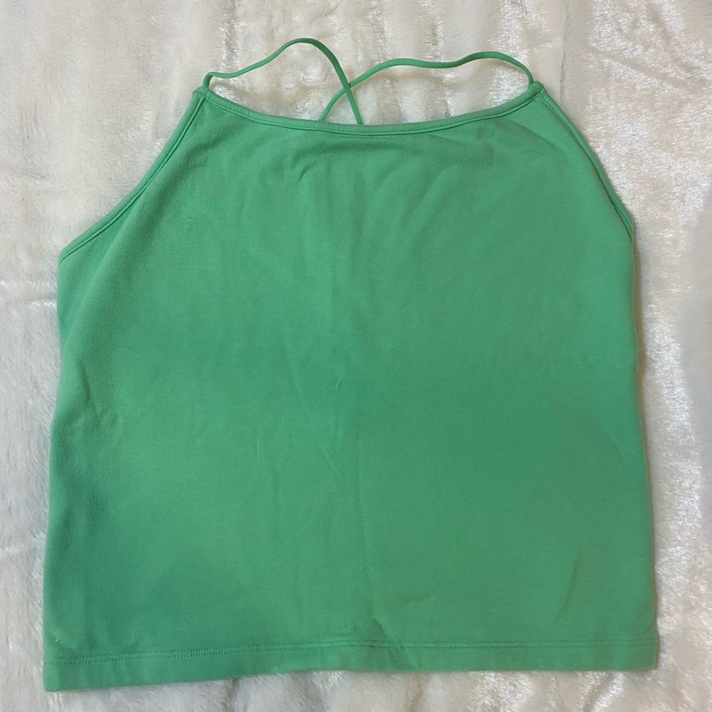 American Eagle Outfitters Sea Foam Green Cropped Tank Top